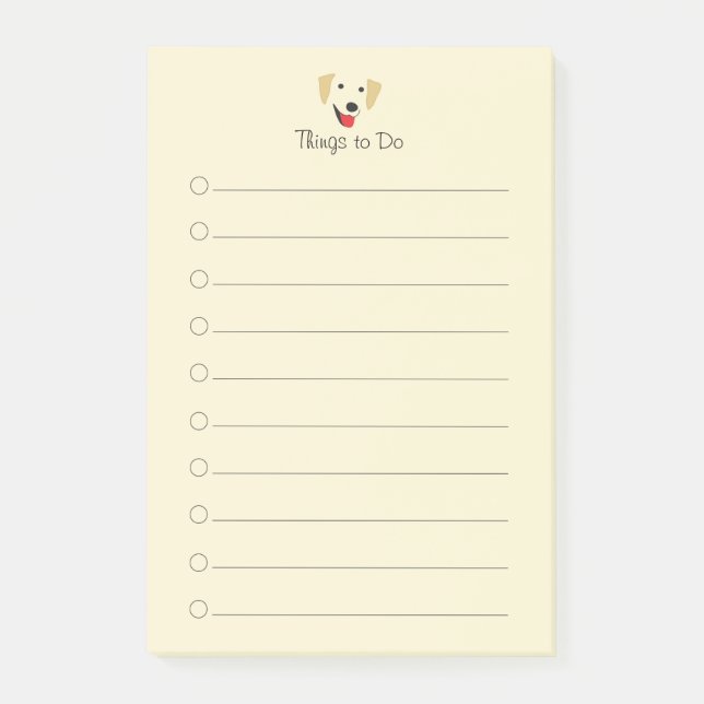 gelbe Labrador Post-it Klebezettel (Vorderseite)