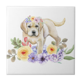 Gelbe Labrador Puppy Fliese