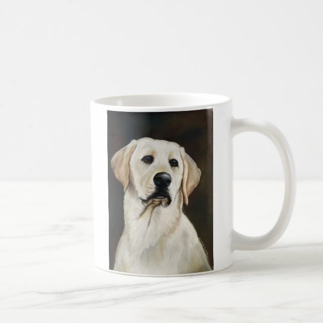 Gelbe Labrador-Retriever-Hundekunst-Tasse Kaffeetasse (Rechts)