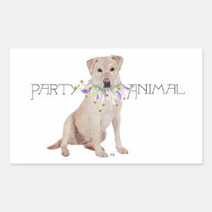 Gelbe Labrador Retriever-Party Rechteckiger Aufkleber