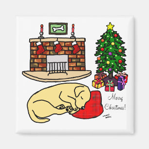 Gelbe Labrador retriever-Weihnachtsmagneten Magnet