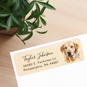 Gelbe Labrador-Rücksendeadresse