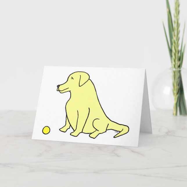 Gelbe Labrador "Sit. Bleibe. Haben Sie einen Ball. Karte (Vorderseite)