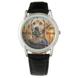 Gelbe Labrador-Uhr, Entenjagd Armbanduhr