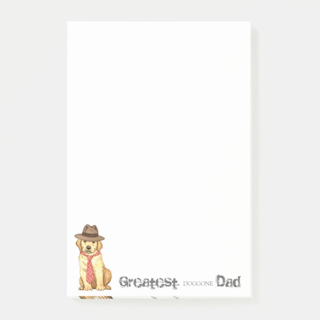 Gelbe Labrador Vater Post-it Klebezettel (Vorderseite)