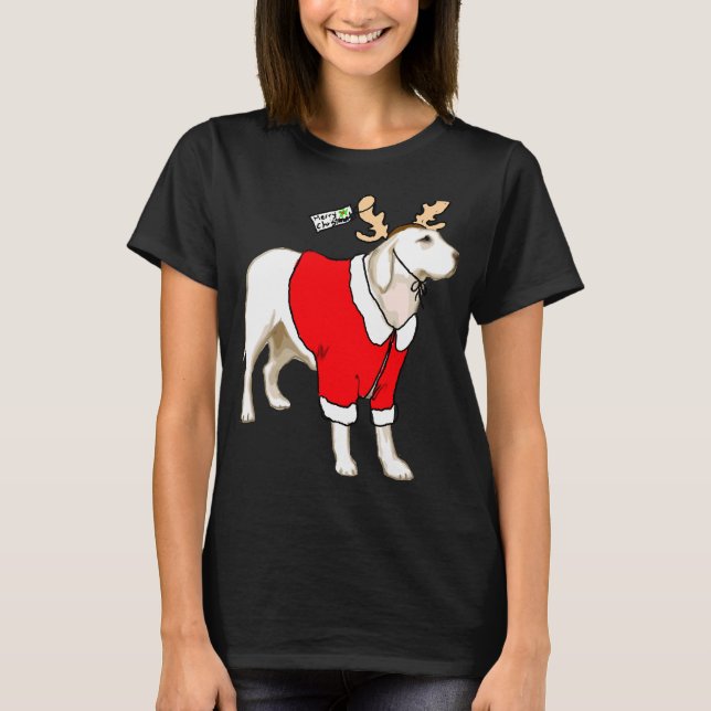 Gelbe Labrador Weihnachten T-Shirt (Vorderseite)