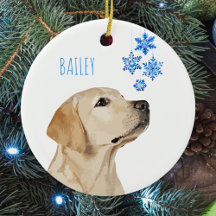 Gelbe Labrador Weihnachts-Schneeflocken Niedlicher
