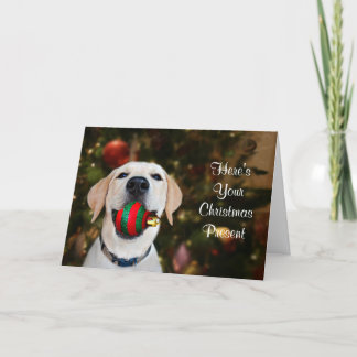 Gelbe Labrador Weihnachtsgeschenk Feiertagskarte