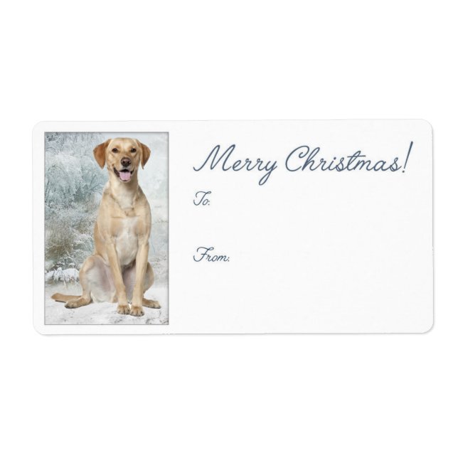 Gelbe Labrador Weihnachtsgeschenke Labels (Vorne)