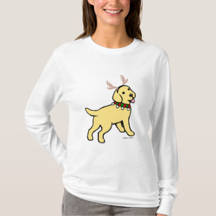 Gelbe Labrador-Weihnachtsgeweihe T-Shirt