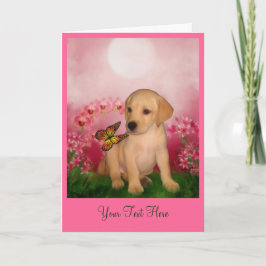 Gelbe Labrador Welpen Hund Art Foto-Karte Karte
