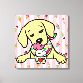 Gelbe Labrador Welpeneis Leinwanddruck