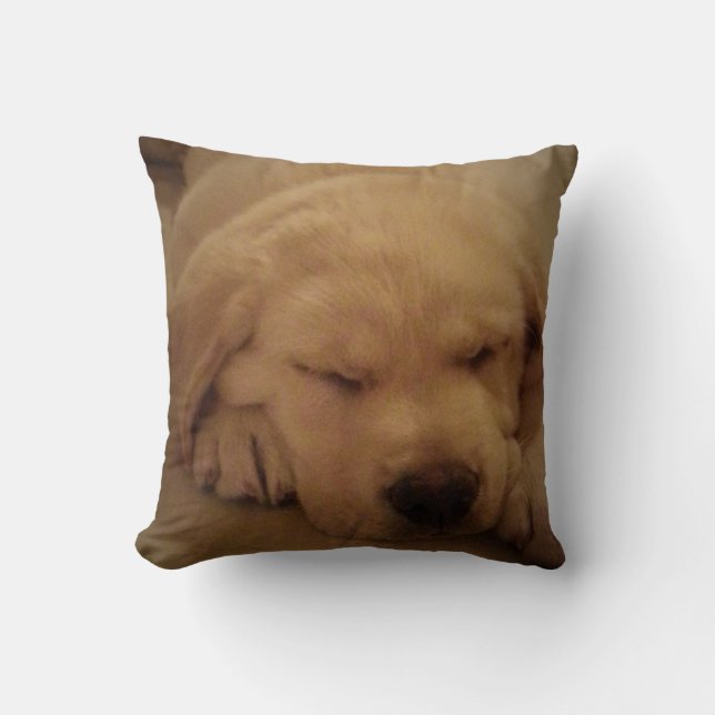 Gelbe Labrador Welpenschlafen Kissen (Vorderseite)