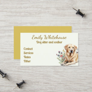 Gelbe Labradors Hundebetreuung Visitenkarten Telefonnummerkarte