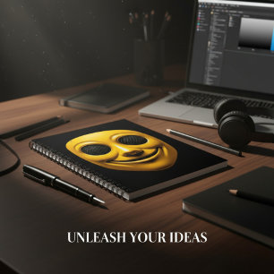 Gelbe Lächelmaske Notizblock