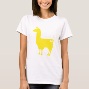 Gelbe Lama-Damen-Slouchy T - Shirt