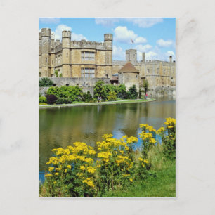 Gelbe Leeds Castle, Kent, England Blume Postkarte