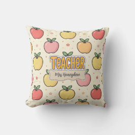 Gelbe Lehrer Schule Apfel Muster Kissen