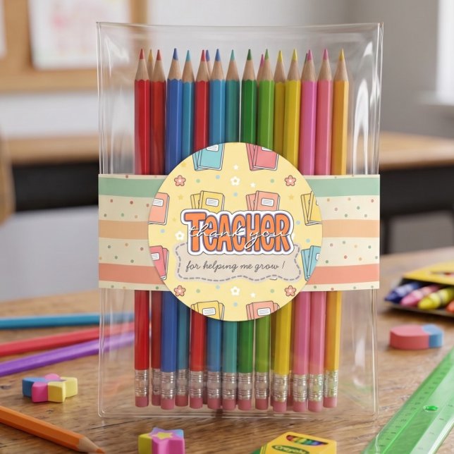 Gelbe Lehrerbücher Muster  Runder Aufkleber (Von Creator hochgeladen)