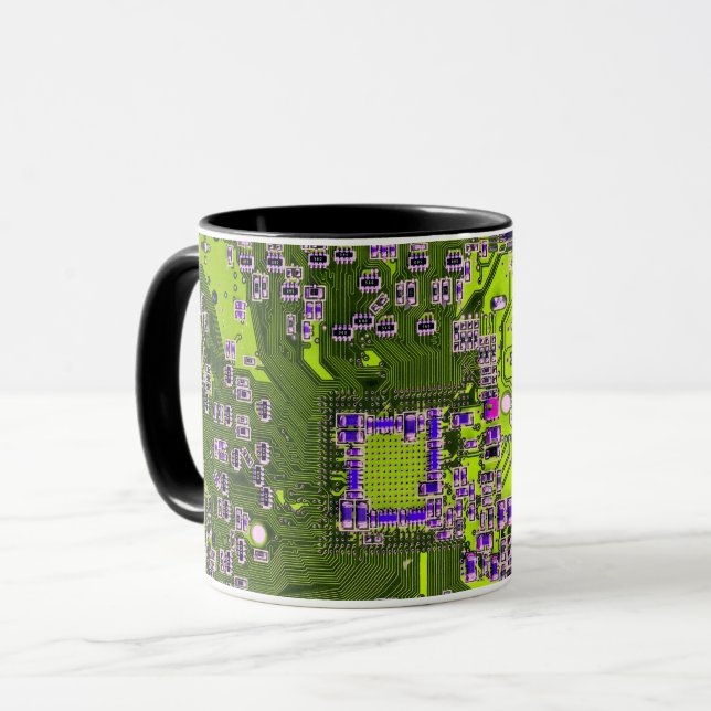 Gelbe Leiterkarte der gedruckten Leiterplatte Tasse (Vorderseite Links)
