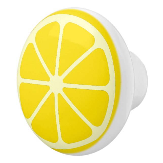 Gelbe Lemon Slice Spaß Kinder Dekoration Keramik K Keramikknauf (Rechts)