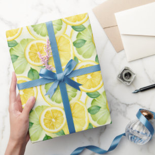 Gelbe Lemon Wasserfarbe Geschenkpapier