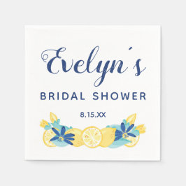 Gelbe Lemonen Minze Grün und Blau Brautparty Serviette