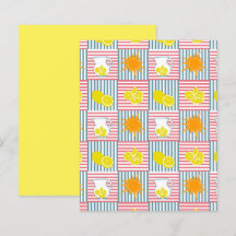 Gelbe Lemonen Orange Sun Pink Aquamarin Stripes Pa
