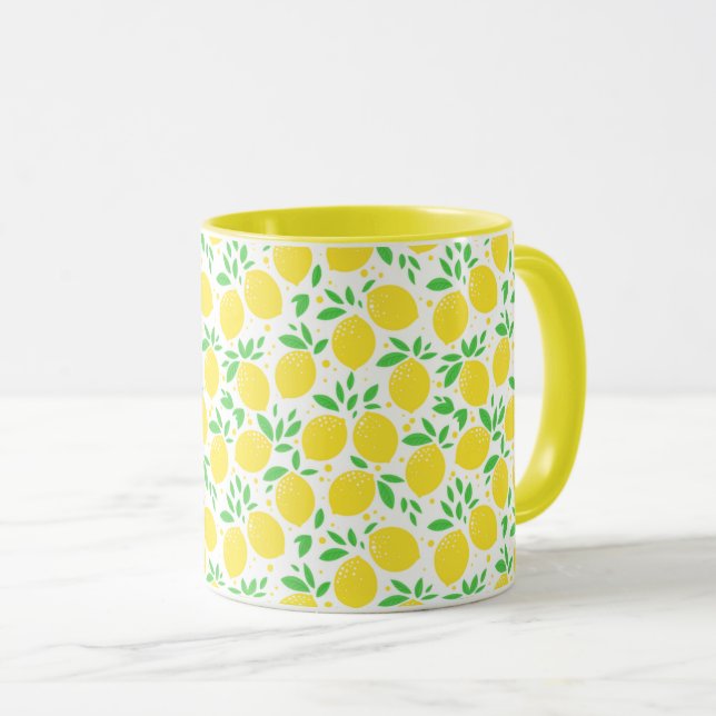 Gelbe Lemonen-Tasse Tasse (VorderseiteRechts)