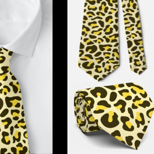 Gelbe Leopardenprint-Groomsmen-Punk-Rock-Hochzeite Krawatte