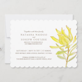 Gelbe Leucadendron Aquarellfarben Einladungen zur 
