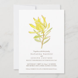 Gelbe Leucadendron Aquarellfarben Einladungen zur 