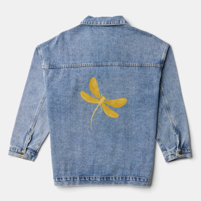Gelbe Libelle Jeansjacke (Rückseite)