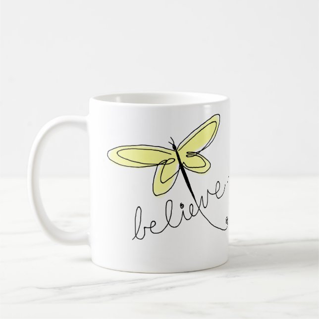 Gelbe Libellen-Kaffee-Tasse Kaffeetasse (Links)