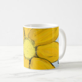 Gelbe Liebe Personalisiert Blau Tasse