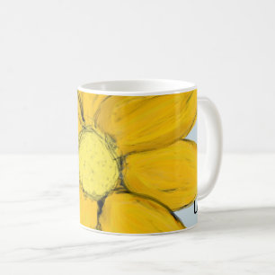 Gelbe Liebe Personalisiert Blau Tasse