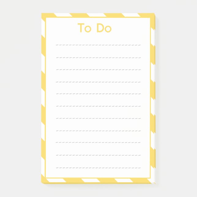 Gelbe Liegestuhlstreifen zur Auswahl Post-it Klebezettel (Vorderseite)