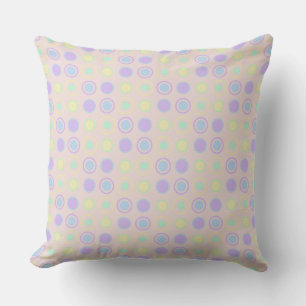 Gelbe, lila, blaue und rosa Polka Dots Kissen