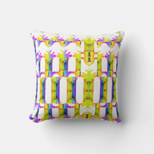 Gelbe Lila Blüten Spiegel Design Dekorateur Kissen