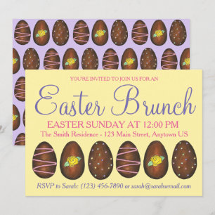 Gelbe Lila Buttercreme Osterkörbe Ei Brunch Einladung