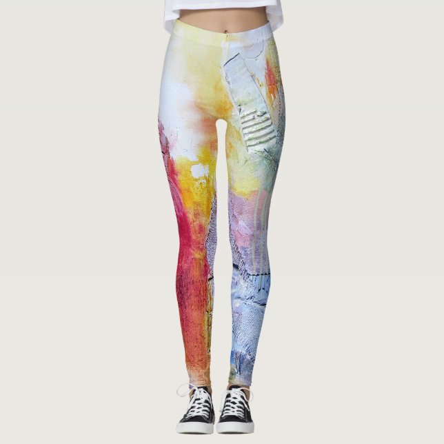 Gelbe lila orange leggings (Vorderseite)