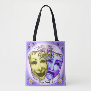 Gelbe Lila Schauspielermasken Tasche