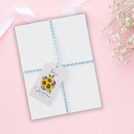 Gelbe lila Wildblume Geschenkanhänger