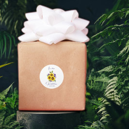 Gelbe lila Wildblume Runder Aufkleber