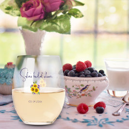 Gelbe lila Wildblume Weinglas Ohne Stiel