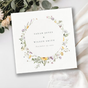 Gelbe Lilac-Wildblume Serviette