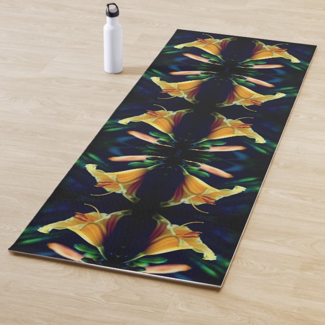 Gelbe Lilie Blume Abstrakt Yogamatte (Beispiel)