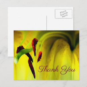 Gelbe Lilien-Abstrakt-Blumen-Dankeschön-Postkarte Postkarte