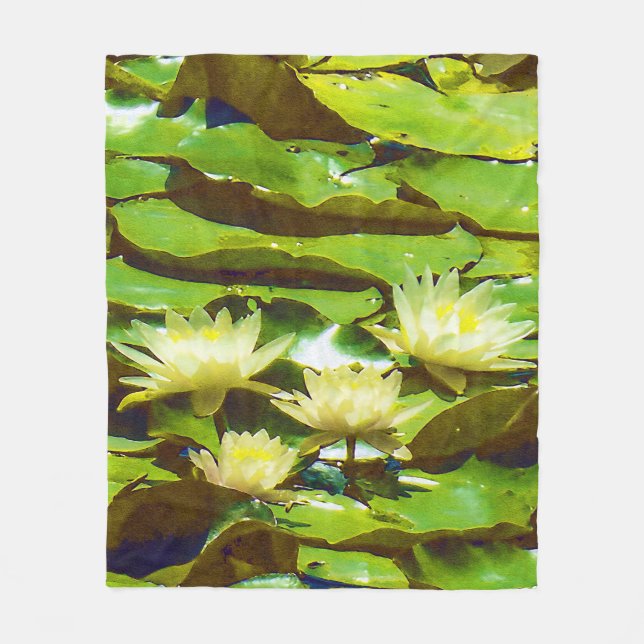 Gelbe Lilien Fleecedecke (Vorderseite)