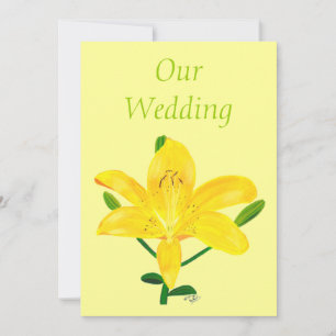 Gelbe Lilien-Hochzeitseinladungen Einladung
